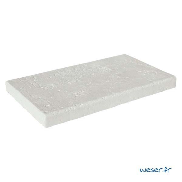Couvre-mur Vieille pierre Plat - largeur 28 cm - Coloris Blanc Tradition