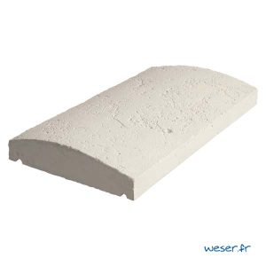 Chaperon Tradition Vieille pierre Arrondi - largeur 28 cm - Coloris Crème