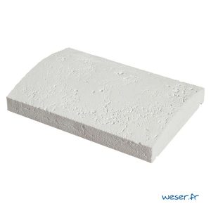 Chaperon Tradition Vieille pierre Arrondi - largeur 33 cm - Coloris Blanc Tradition