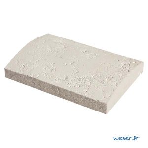 Chaperon Tradition Vieille pierre Arrondi - largeur 33 cm - Coloris Crème