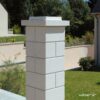 Chapeau Plat Double Couronnement pour pilier de clôture - largeur 40 - Blanc cassé