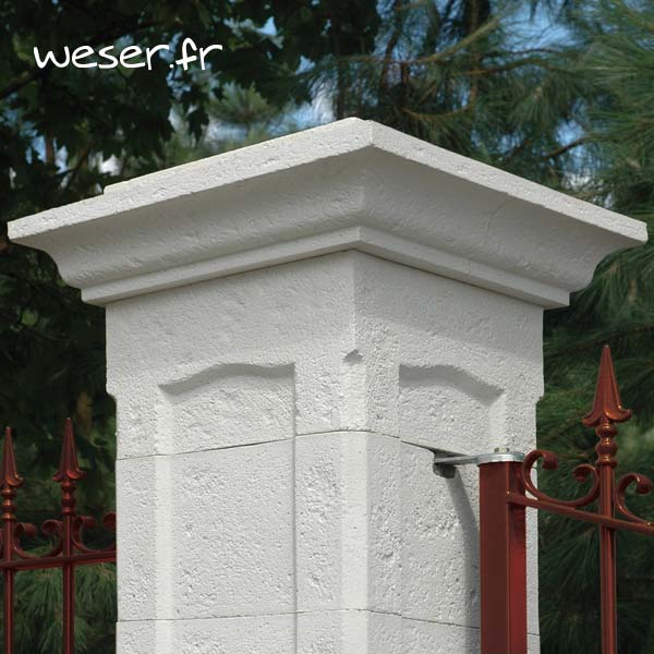 Pilier de clôture et de portail Chambord Weser - Blanc tradition
