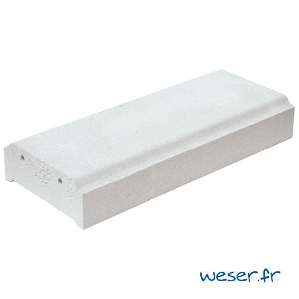 Lisse - Main courante pour balustrade Weser - hauteur 8 cm - Albâtre (Blanc)