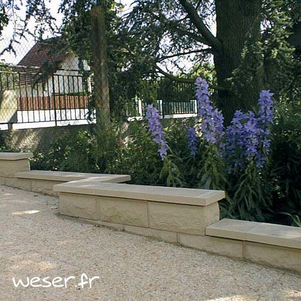 Muret de clôture Bosselé Weser - Ton pierre