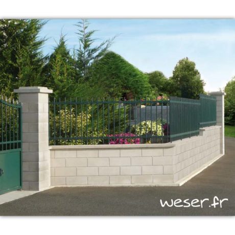 Muret de clôture Lisse Weser - Blanc cassé