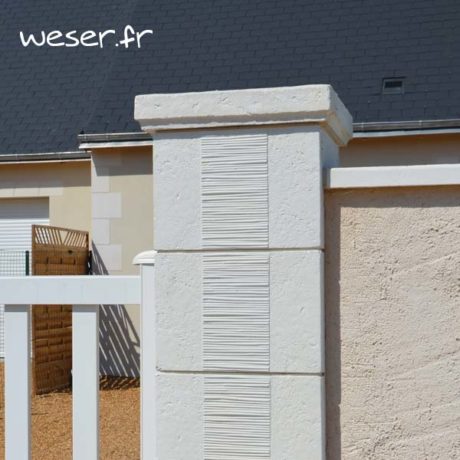 Pilier de clôture et de portail Camargue Weser - Blanc Tradition