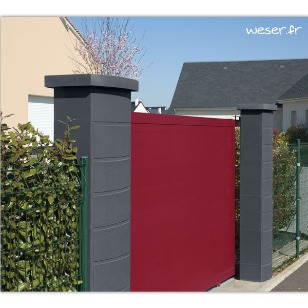 Pilier de clôture ou de portail Ovalis Weser - largeur 28/38 cm - Dark