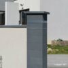 Pilier de clôture ou de portail Platinum Weser - 2 inserts aspect damier - Dark