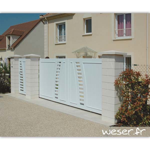 Pilier de clôture ou de portail Lisse Weser - Largeur 38 cm - Blanc cassé