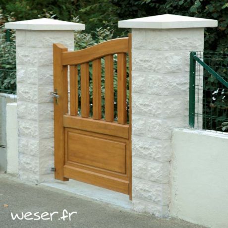 Pilier de clôture ou de portail Taillé Weser - largeur 40 cm - Blanc cassé