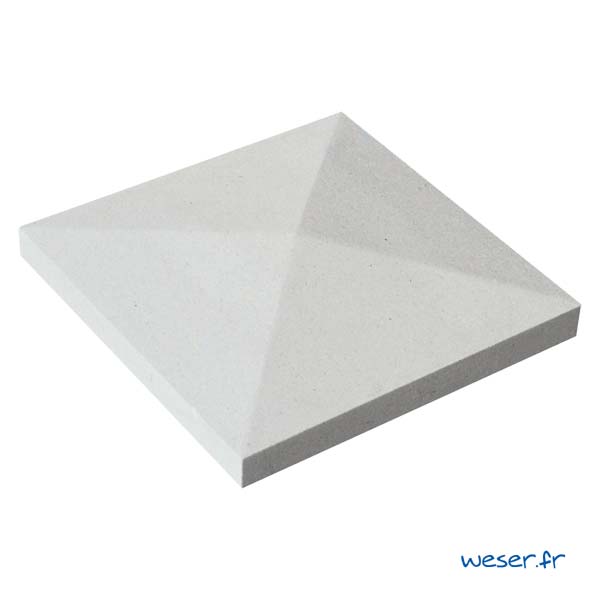 Chapeau de pilier Pointe-de-Diamant - largeur 32 - Blanc cassé