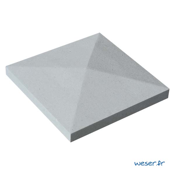 Chapeau de pilier Pointe-de-Diamant - largeur 32 - Gris