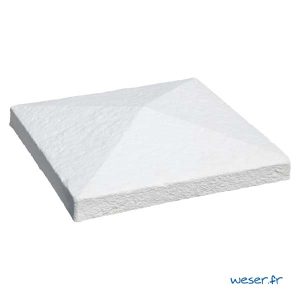 Chapeau de pilier de clôture ou de portail Cheverny WESER - largeur 40 - Blanc tradition