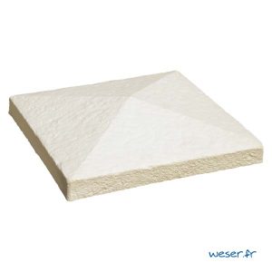 Chapeau de pilier de clôture ou de portail Cheverny WESER - largeur 40 - Crème