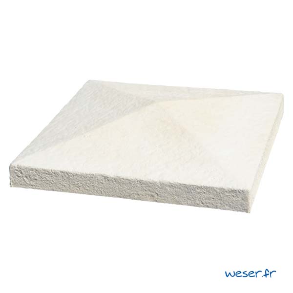 Chapeau de pilier de clôture ou de portail Cheverny WESER - largeur 50 - Crème