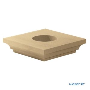 Chapiteau pour poteau Weser - largeur 42 cm Ø18 cm - Ton pierre