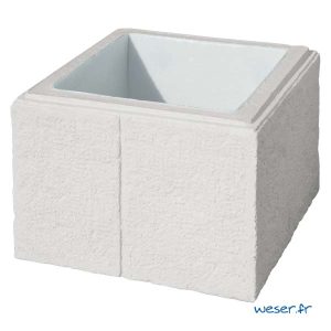 Élément de pilier de clôture ou de portail Cheverny WESER - largeur 38 cm - Blanc tradition
