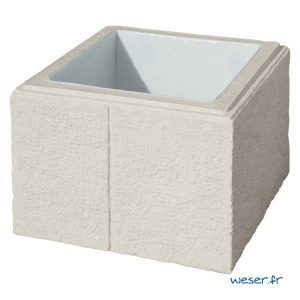 Élément de pilier de clôture ou de portail Cheverny WESER - largeur 38 cm - Crème