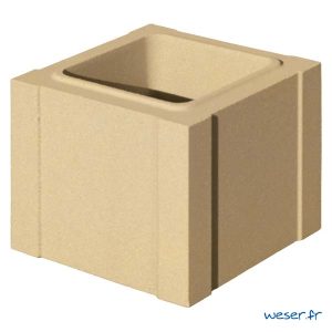 Élément de trumeau de balustrade Weser - largeur 25 cm - Sahara (Jaune Ton pierre)