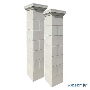 Kit Portail de 2 piliers complets Amboise - Coloris Crème