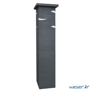 Kit portillon de 1 pilier de clôture ou de portail Ondéa Weser - largeur 39 cm - Dark