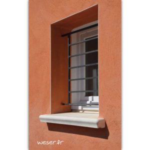 Appui de fenêtre préfabriqué Accordance largeur 34 cm Weser - en pierre reconstituée coulée - Coloris Blanc Tradition