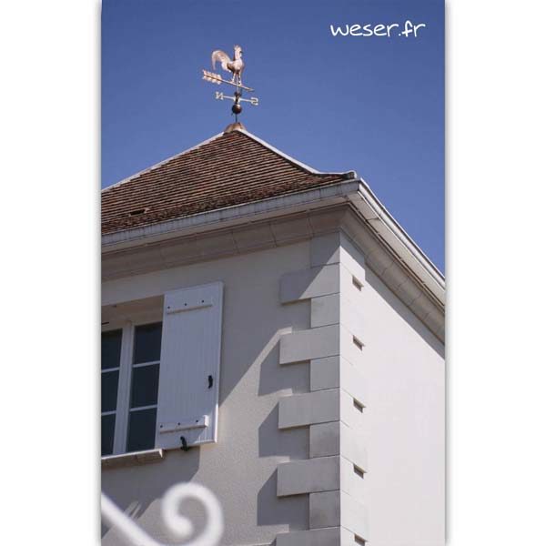 Chaîne d'angle de façade pour pose harpée, Corniche Doucine Weser - en pierre reconstituée compressée - Coloris Blanc Cassé