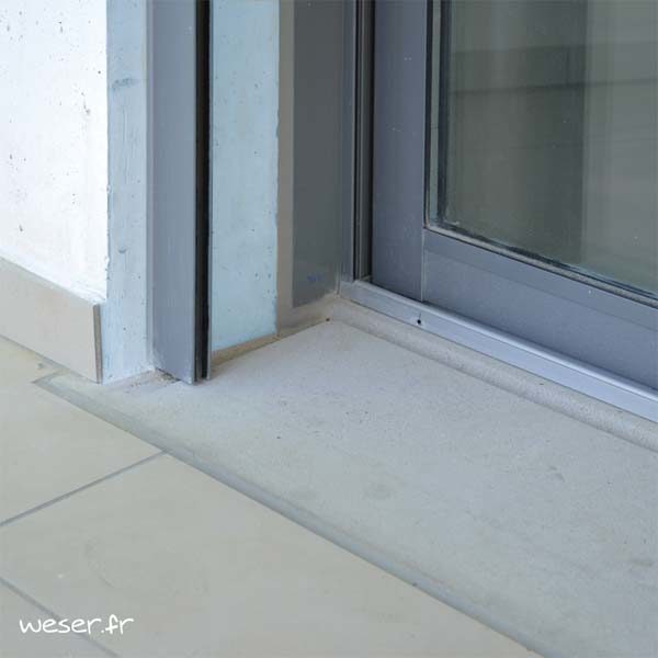 WESER - Seuil pour porte fenêtre gris 150 x 33,5 x 4,5 cm Réf. SEUIL734150G