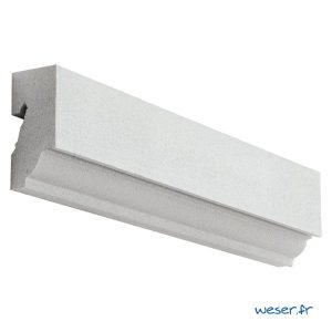 Bandeau à agrafer pour façade Weser - en pierre reconstituée compressée - Coloris Blanc Cassé