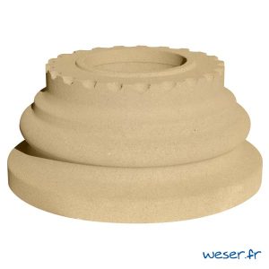 Base de colonne Cannelée diamètre 26 cm Weser - en pierre reconstituée compressée - Coloris Ton pierre