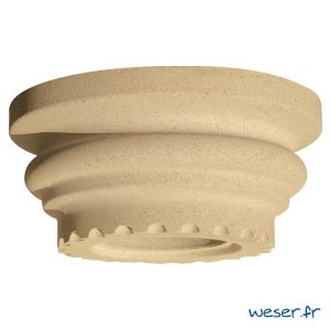 Chapiteau pour colonne Cannelée diamètre 26 cm Weser - en pierre reconstituée compressée - Coloris Ton pierre