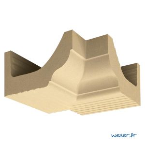 Corniche Doucine pour façade angle intérieur Weser - en pierre reconstituée compressée - Coloris Ton pierre