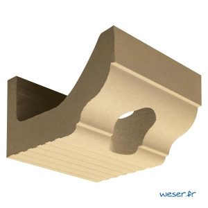 Corniche Doucine pour façade avec creux pour descente des eaux pluviales Weser - en pierre reconstituée compressée - Coloris Ton pierre
