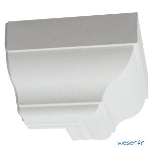 Corniche Doucine avec faux-joint pour façade angle extérieur Weser - en pierre reconstituée compressée - Coloris Blanc Cassé