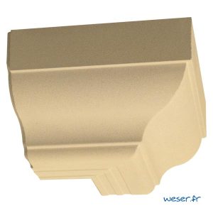 Corniche Doucine avec faux-joint pour façade angle extérieur Weser - en pierre reconstituée compressée - Coloris Ton pierre