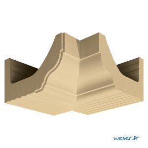 Corniche Doucine avec faux-joint pour façade angle intérieur Weser - en pierre reconstituée compressée - Coloris Ton pierre