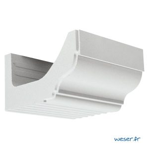 Corniche Doucine avec faux-joint pour façade Weser - en pierre reconstituée compressée - Coloris Blanc cassé