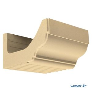 Corniche Doucine avec faux-joint pour façade Weser - en pierre reconstituée compressée - Coloris Ton pierre