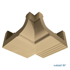 Corniche Quart de Rond angle intérieur pour façade Weser - en pierre reconstituée compactée - Coloris Ton pierre