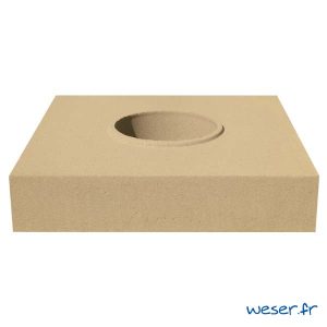 Embase pour colonne diamètre 26 cm Weser - en pierre reconstituée compactée - Coloris Ton pierre
