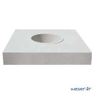 Embase pour colonne diamètre 35 cm Weser - en pierre reconstituée compactée - Coloris Blanc Cassé