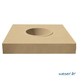 Embase pour colonne diamètre 35 cm Weser - en pierre reconstituée compactée - Coloris Ton pierre