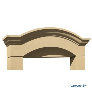 Lucarne de fenêtre à Chapeau de Gendarme sans faux joint Weser - en pierre reconstituée compactée - Coloris Ton pierre