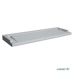 Seuil de porte UNIVERSEL largeur 34 cm Weser - en pierre reconstituée compactée - Coloris Gris