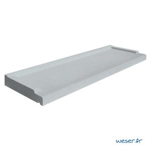 Seuil de porte Classique monobloc largeur 34 Weser - en pierre reconstituée compactée - Coloris Gris