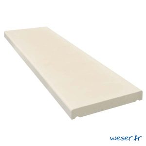 Chaperon de mur Pierre Lisse Plat - 1 mètre - largeur 30 cm - Coloris Crème