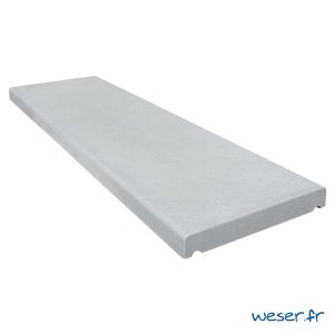 Chaperon de mur Pierre Lisse Plat - 1 mètre - largeur 30 cm - Coloris Gris