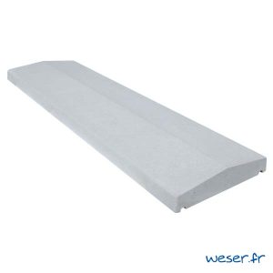 Chaperon de mur Pierre Lisse 2 pentes - 1 mètre - largeur 30 cm - Coloris Gris
