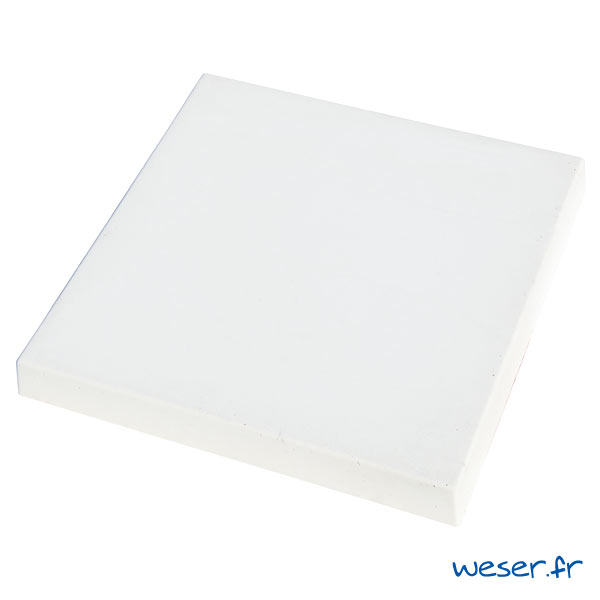 Chapeau de pilier Plat Pierre Lisse - largeur 40 - Blanc tradition - WESER