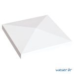 Chapeau de pilier Pointe de diamant Pierre Lisse - largeur 40 - Blanc Tradition - WESER